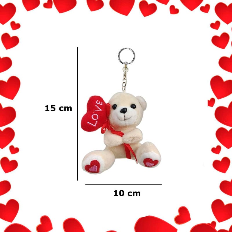 Saugat Traders Valentines Gift for Girlfriend, Boyfriend - Golden Red Rose, Love Couple Showpiece, Teddy Bear Keychain - Anniversary - Rose Day - Romantic - Proposal Gifts - Image 2