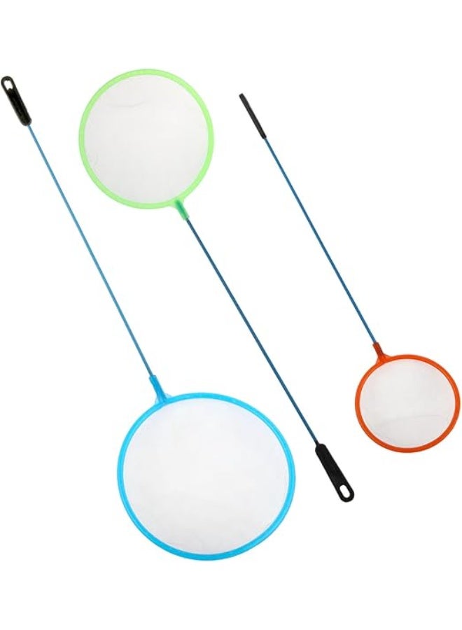 Huangxin Mini brine shrimp net aquarium fish net color random fish tank suitable for all fish (large, small, medium hole round fishing color random) 3 pieces - Image 3