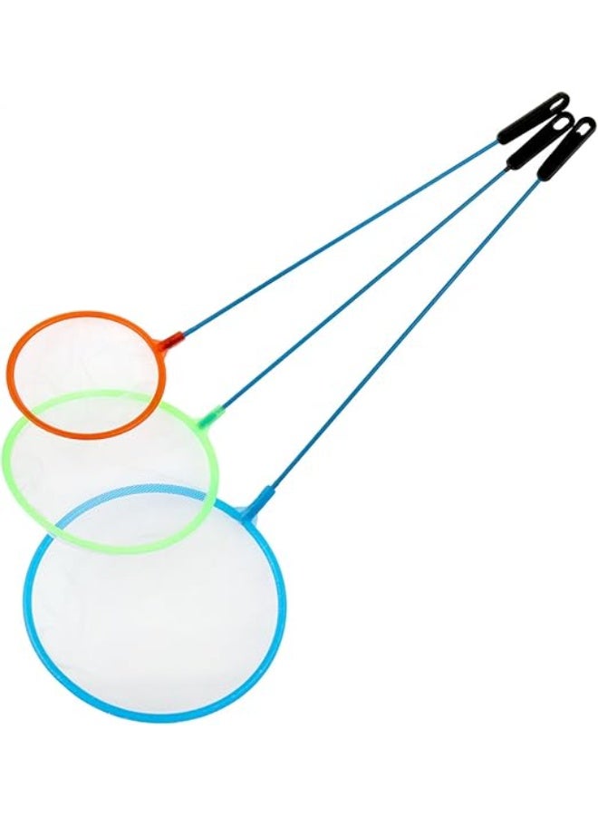 Huangxin Mini brine shrimp net aquarium fish net color random fish tank suitable for all fish (large, small, medium hole round fishing color random) 3 pieces - Image 4