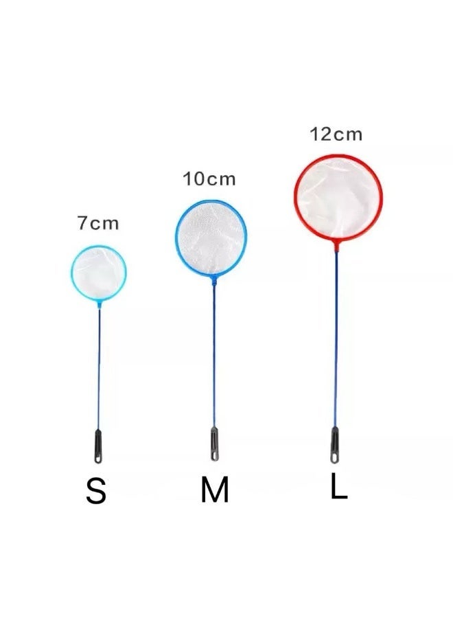 Huangxin Mini brine shrimp net aquarium fish net color random fish tank suitable for all fish (large, small, medium hole round fishing color random) 3 pieces - Image 1