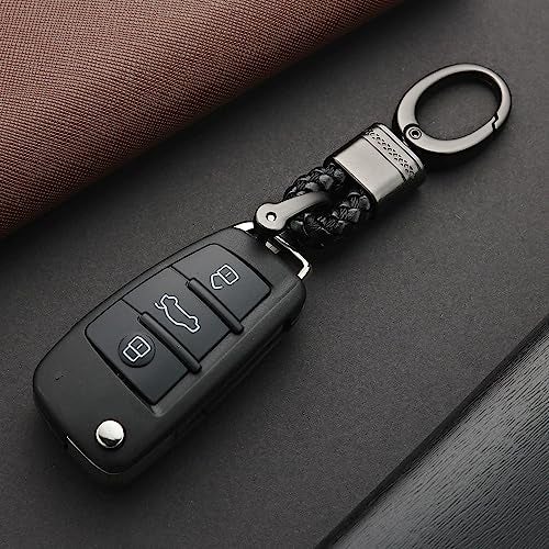 Contacts Black Braided Keychain Leather Strap Keyring Accessories Pu Rope Hook Keyring With Zinc Alloy - Rope Hook Combo Black Pack 2 - Image 3