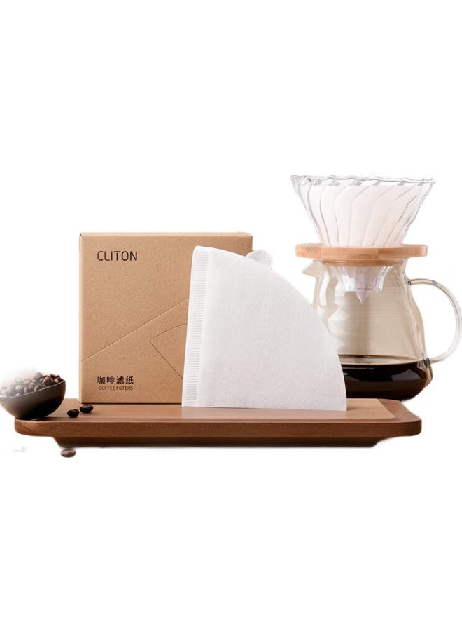 Cliton Coffee Filter Papers, Portable Drip-Style Pour-Over Coffee Powder Filter, V-Shaped Filter Cup With White Filter Papers, 100 Sheets - Image 3