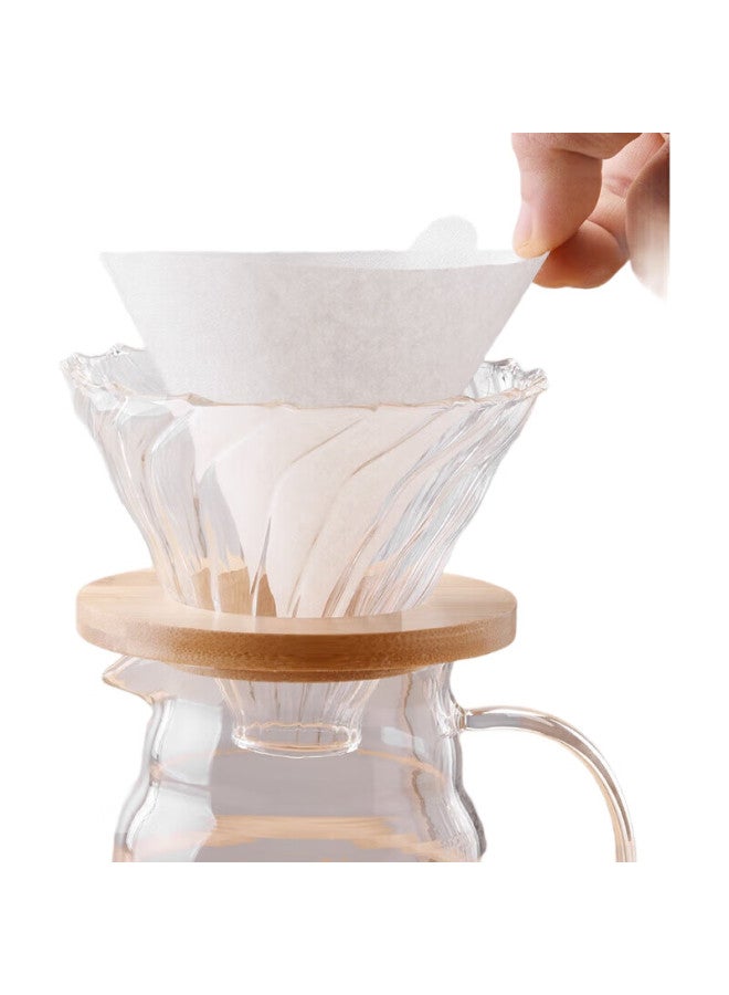 Cliton Coffee Filter Papers, Portable Drip-Style Pour-Over Coffee Powder Filter, V-Shaped Filter Cup With White Filter Papers, 100 Sheets - Image 2
