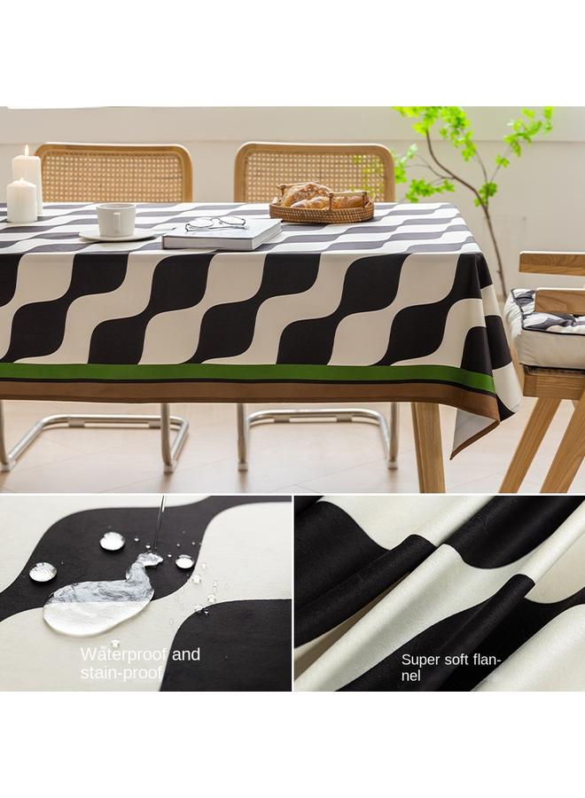 Bluejw Ins Style Rectangular Tablecloth Light Luxury High-end Flannel Coffee Table Waterproof And Oil-proof Restaurant Hotel Tablecloth Cover Cloth - Image 1