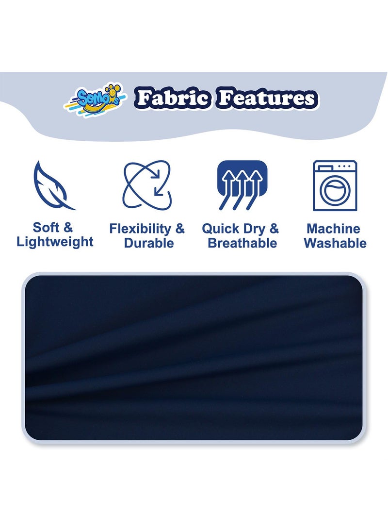 Semois Boys Swim Shirt Rash Guard Long Sleeve for Kids Toddler Rashguard Water Shirt UPF+ 50 Swimming Sun Shirt Swimwear Navy Blue Swim Top 5-6Y  - Image 5