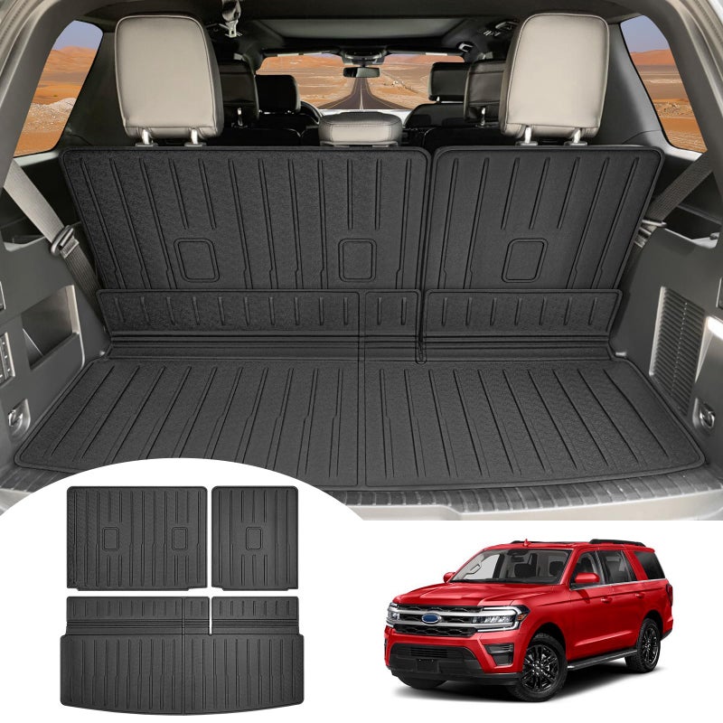 Utiiy Cargo Mat with Seat Back Cover Fit for 20182024 Ford ExpeditionLincoln Navigator AccessoriesNot Max or L Models Cargo Liner TPE Trunk Mat for 2024 Ford ExpeditionLincoln Navigator