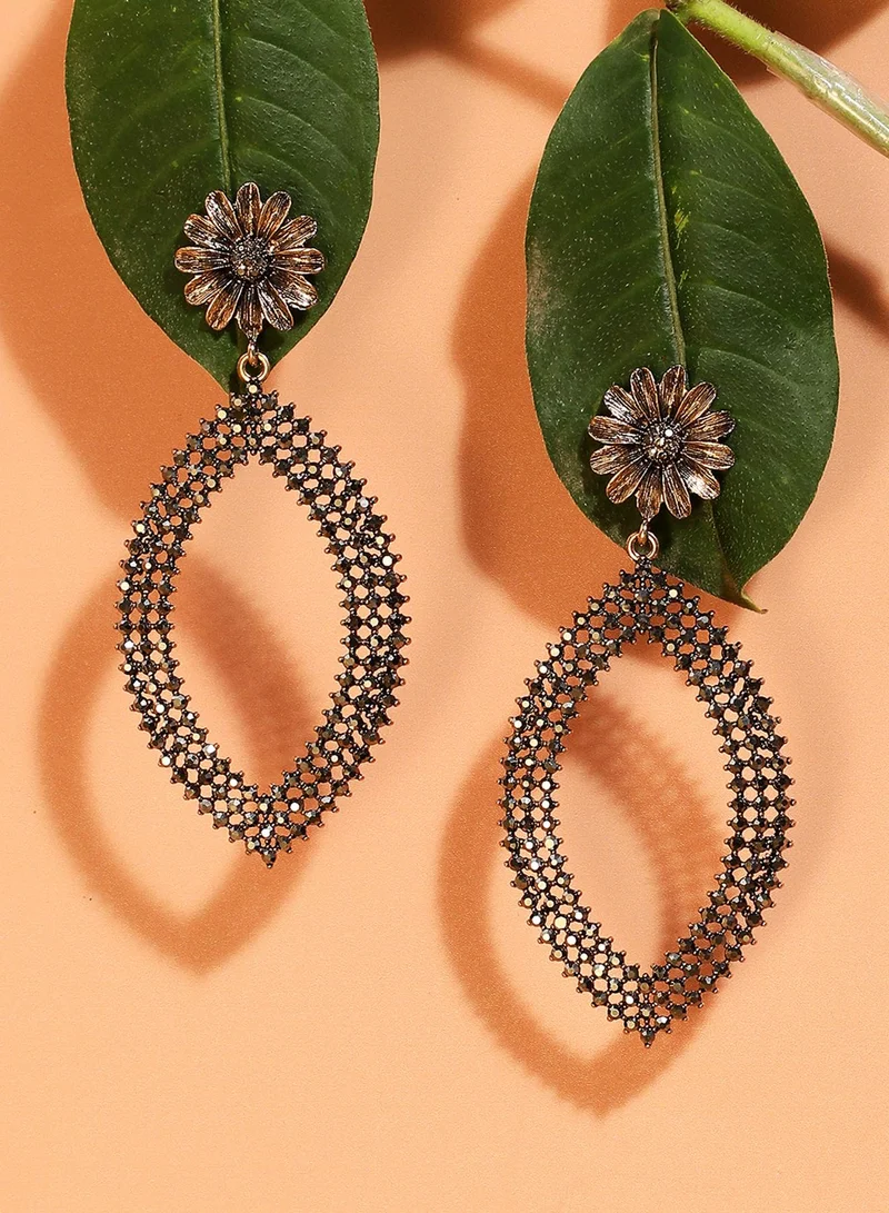 SOHI Maxi Daisy Intricate Eye Artificial Drop Earring Jewellery