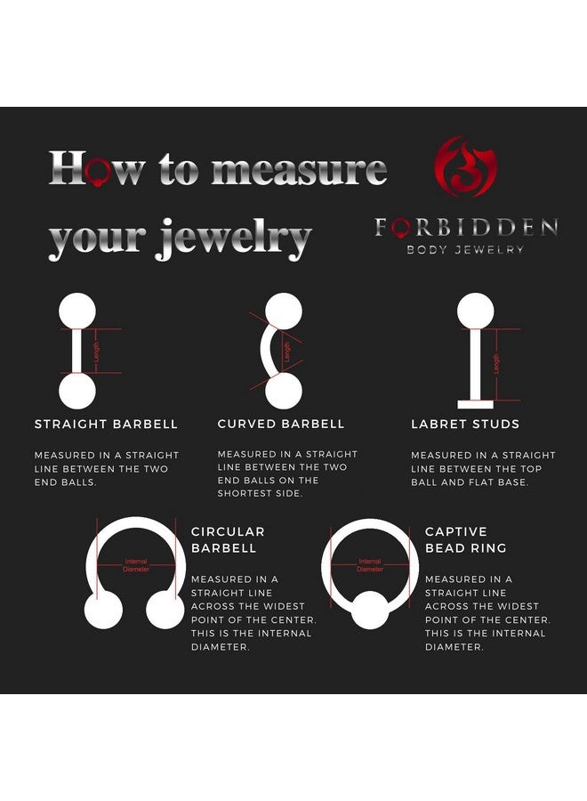 Forbidden Body Jewelry 18G 6Mm & 8Mm Internally Threaded Solid Titanium Tragus/Helix Earring/Labret Stud With 3Mm Cz Ball Top - Image 4