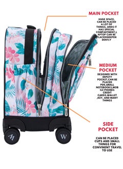 Wires 3 Piece Kids School Trolley Bag laptop compartment 8 Wheels With Lunch bag & Pencil Case  - Image 4