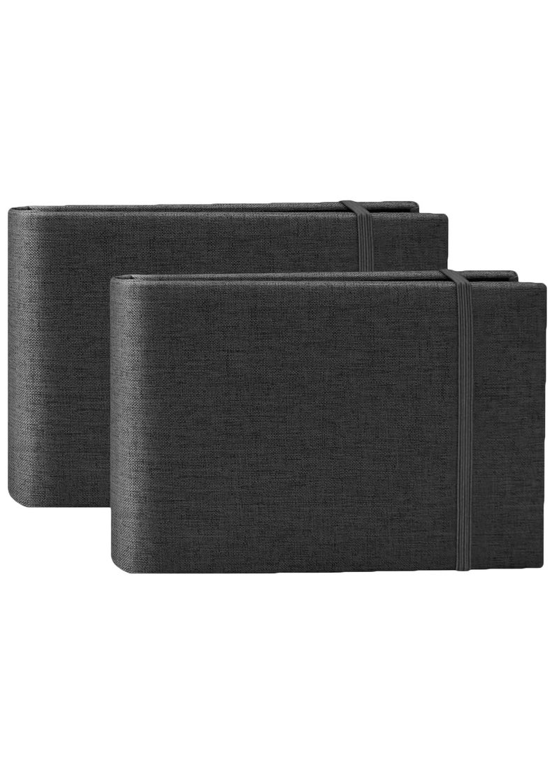 غنافوتو ألبوم صور 6 × 4 2 حزم، 200 صورة ألبوم صور صغير من الكتان الصغير، ألبوم صور بجيوب ألبوم صور بجيوب مع ألبوم انزلاق لعائلة الزفاف، ألبوم صور زفاف - Image 1