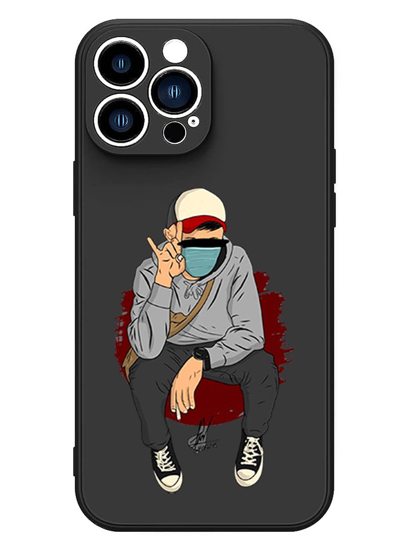 Theodor Protective Slim Fit Case Liquid Silicone Cover with Full Body Protection Anti-Scratch Shockproof Case For iPhone 13 Pro Black  - FORZA349 Girl copy - Image 1