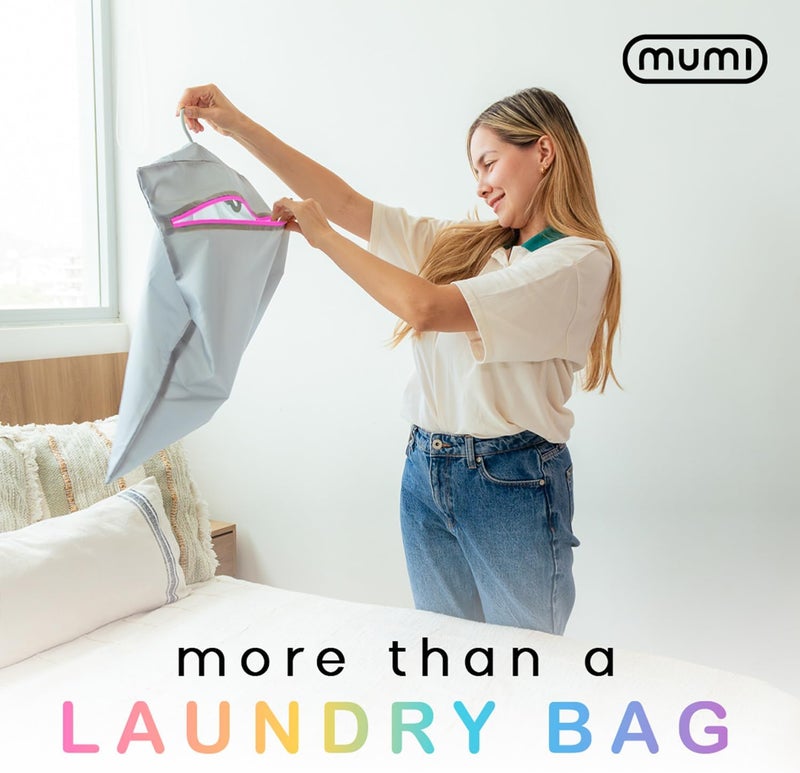 MUMI Mesh Laundry Bags for Delicates – Travel Laundry Bag with Hanger & Pouch | Large Lingerie Wash Bag for Washing Machine, Baby Clothes, Gym & Travel | Odor-Resistant Laundry Mesh Bag - Aqua - Image 4