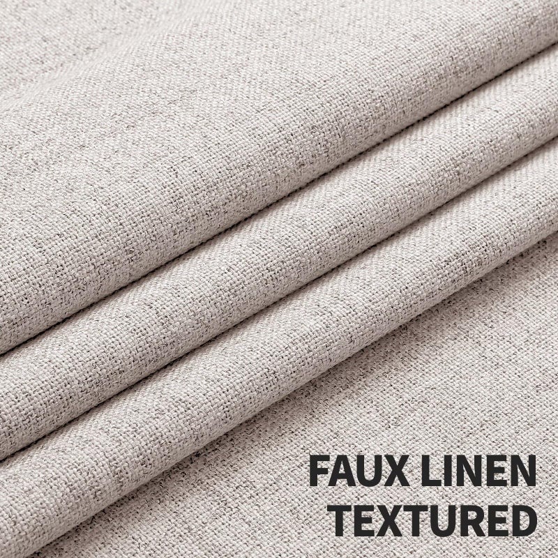 CUCRAF 100% Blackout Window Curtains 84 inches Long 2 Panels Set, Faux Linen Look Thermal Insulated Grommet Drapes, Room Darkening Curtain for Bedroom Living Room(W52 x L84 Inch, Off White) - Image 3
