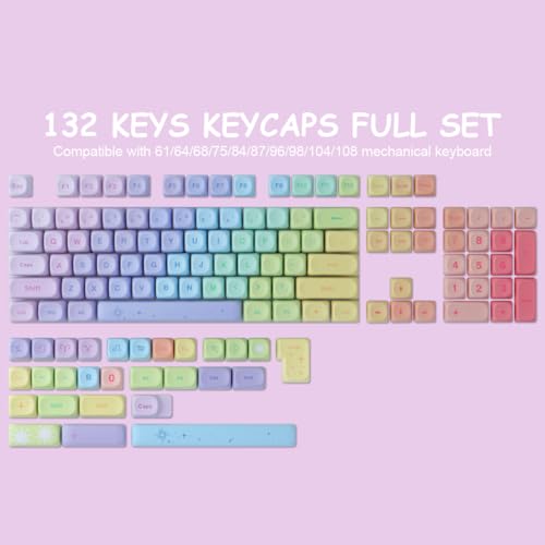 Hyekit PBT Keycaps MOA Profile Cute Keycaps 130 Keys Dye-Sublimation Kawaii Keycap Set for Cherry MX Magnetic Switches Mechanical Keyboard - Image 2