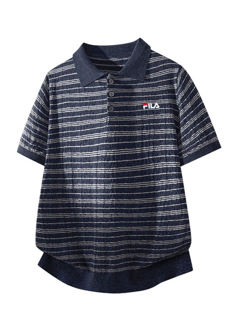 فيلا FILA striped Polo shirt for men and women - Image 3