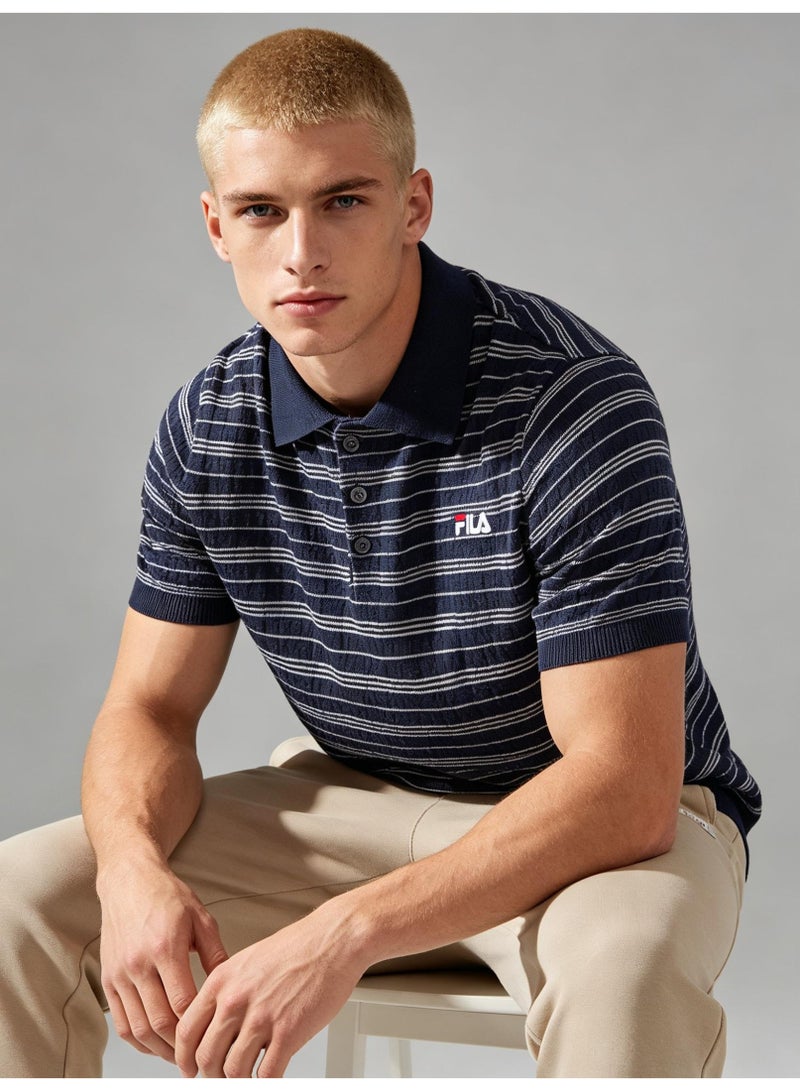 فيلا FILA striped Polo shirt for men and women - Image 1