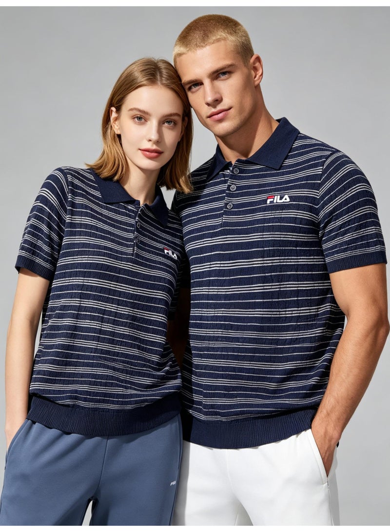 فيلا FILA striped Polo shirt for men and women - Image 4