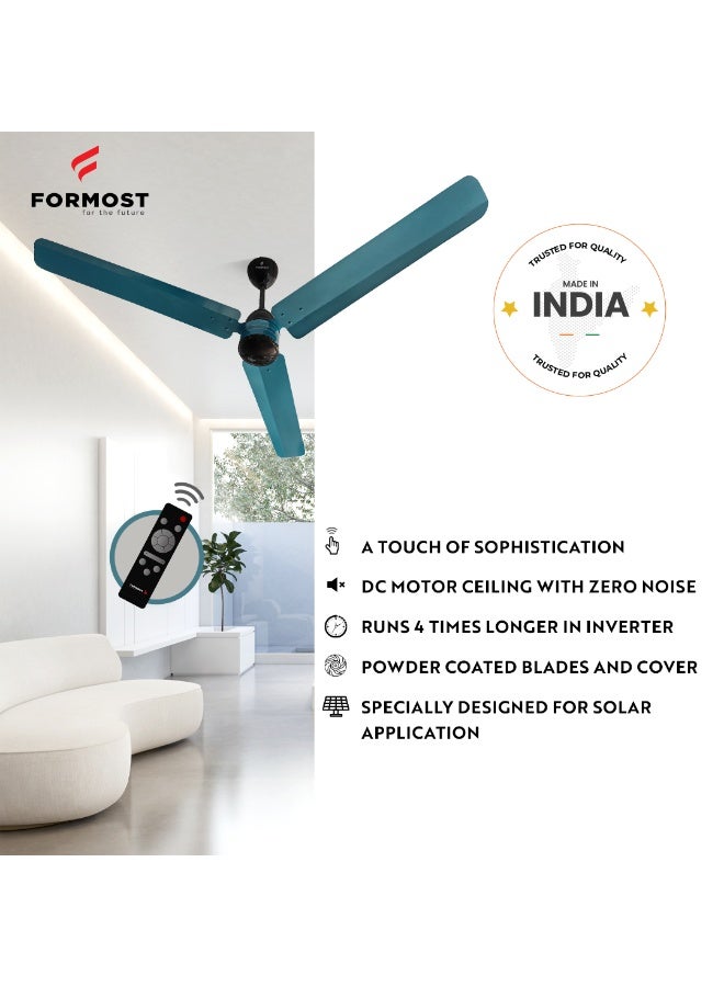 FORMOST FORMOST BLDC Ceiling Fan 1400mm/52 inch with Remote, 28W - Upto 65% Energy Saving, 7 Speed, Modern Designer Fan for Home/Office/Cabin (Blue, Pack of 1)  - Image 4