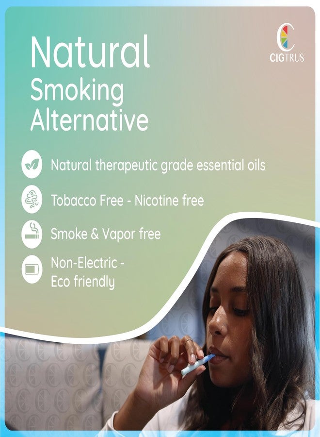 cigtrus مساعد الإقلاع عن التدخين من سيجتروس - جهاز استنشاق طبيعي بدون دخان - غير كهربائي، خالٍ من النيكوتين وآمن للسفر - 6 قطع بنكهة النعناع المثلج والجريب فروت - Image 3