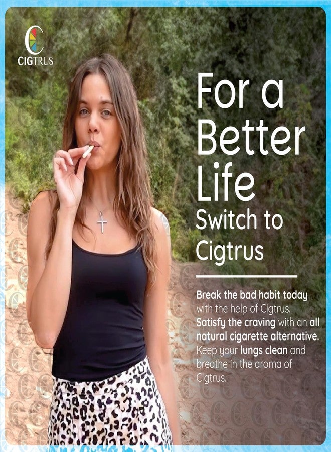 cigtrus مساعد الإقلاع عن التدخين من سيجتروس - جهاز استنشاق طبيعي بدون دخان - غير كهربائي، خالٍ من النيكوتين وآمن للسفر - 6 قطع بنكهة النعناع المثلج والجريب فروت - Image 2