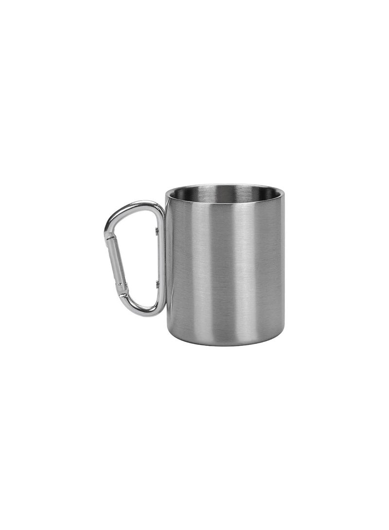 GGOOT Camping Mug, Outdoor Mug 300ML with Carabiner Handle Portable Double Layer Cup for Climbing Hiking Trekking Work - Image 1