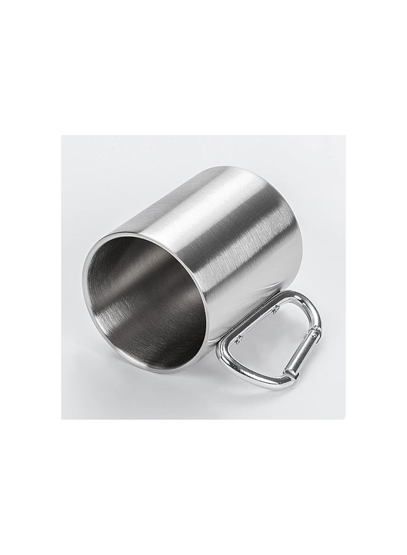 GGOOT Camping Mug, Outdoor Mug 300ML with Carabiner Handle Portable Double Layer Cup for Climbing Hiking Trekking Work - Image 4