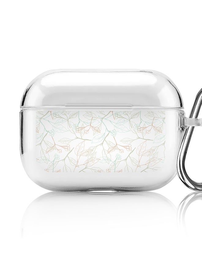 ستايلايزد كلاسيك حافظة مطبوعة شفافة لسماعات أبل Airpods 2/1 Soft TPU Gel رقيقة شفافة غطاء مرن - حرف واحد فقط مخصص حرف أولي نمط الأزهار الأبجدية - A (بني) - Image 1