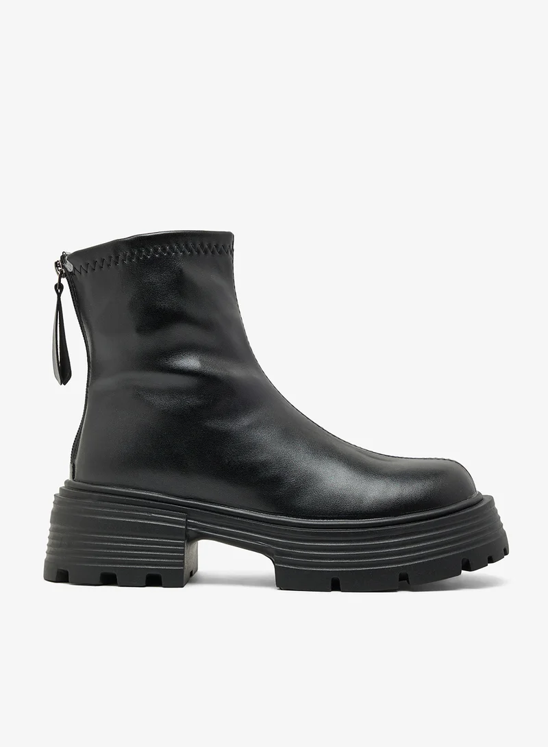 ELLA Chunky Ridge Sole Ankle Boots