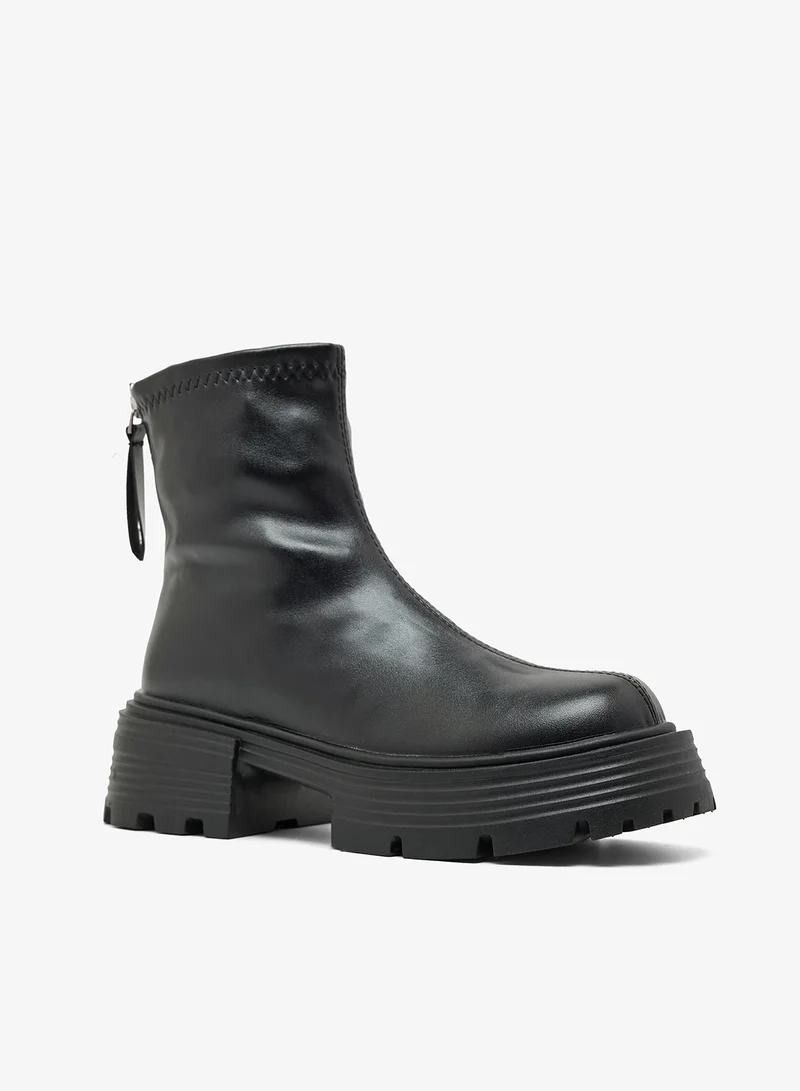 ELLA Chunky Ridge Sole Ankle Boots