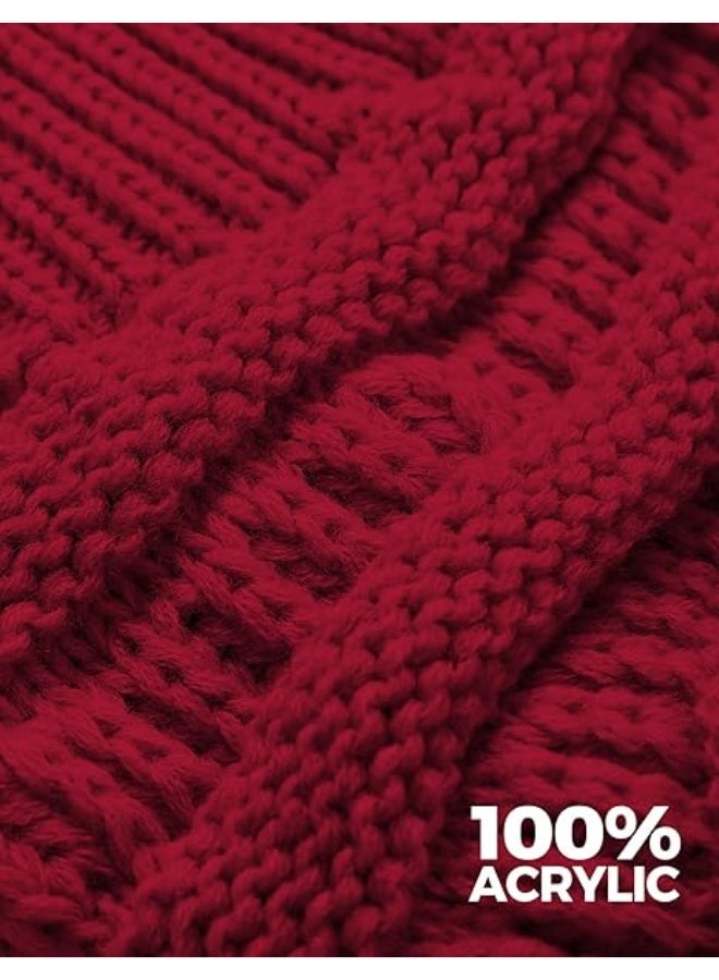 الفاصوليات المتهرلة للنساء, كابل الحياكة قبعات الشتاء السيدات, الحياكة قبعة الجمجمة الدافئة, قبعة الجمجمة السميكة قبعات الجوارب الدافئة للطقس البارد - Image 5