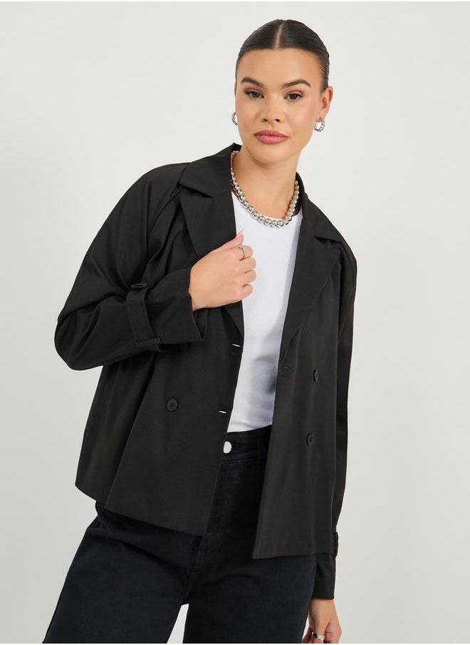 Styli Boxy Fit Double Breasted Trench Jacket  - Image 4