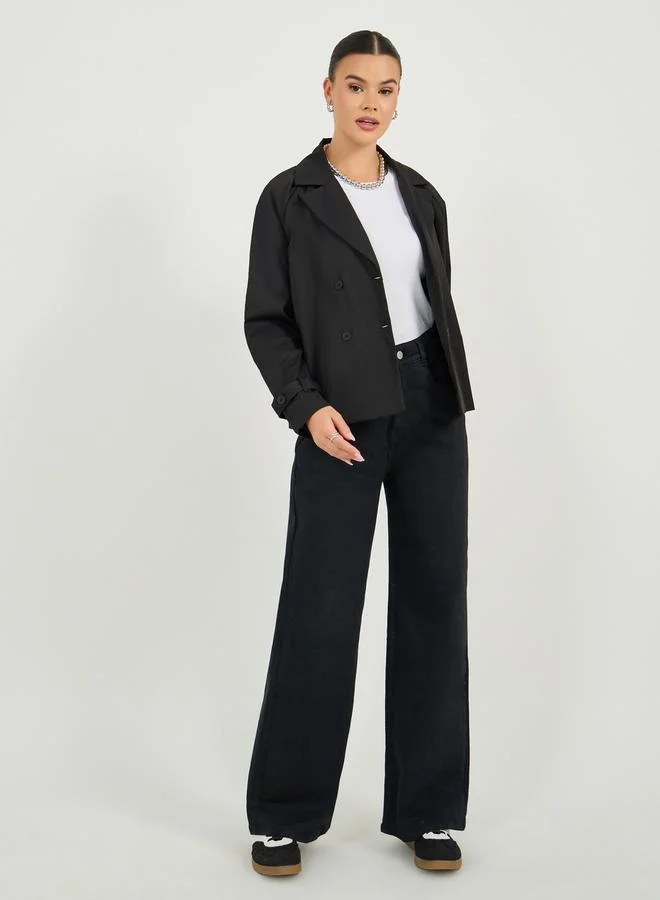 Styli Styli Boxy Fit Regular Length Double Breasted Trench Jacket