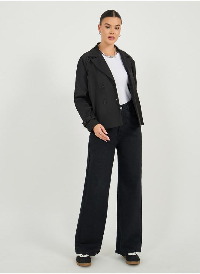Styli Boxy Fit Double Breasted Trench Jacket  - Image 3