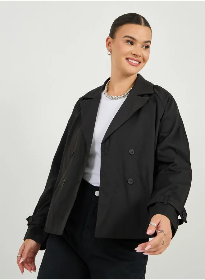 Styli Boxy Fit Double Breasted Trench Jacket