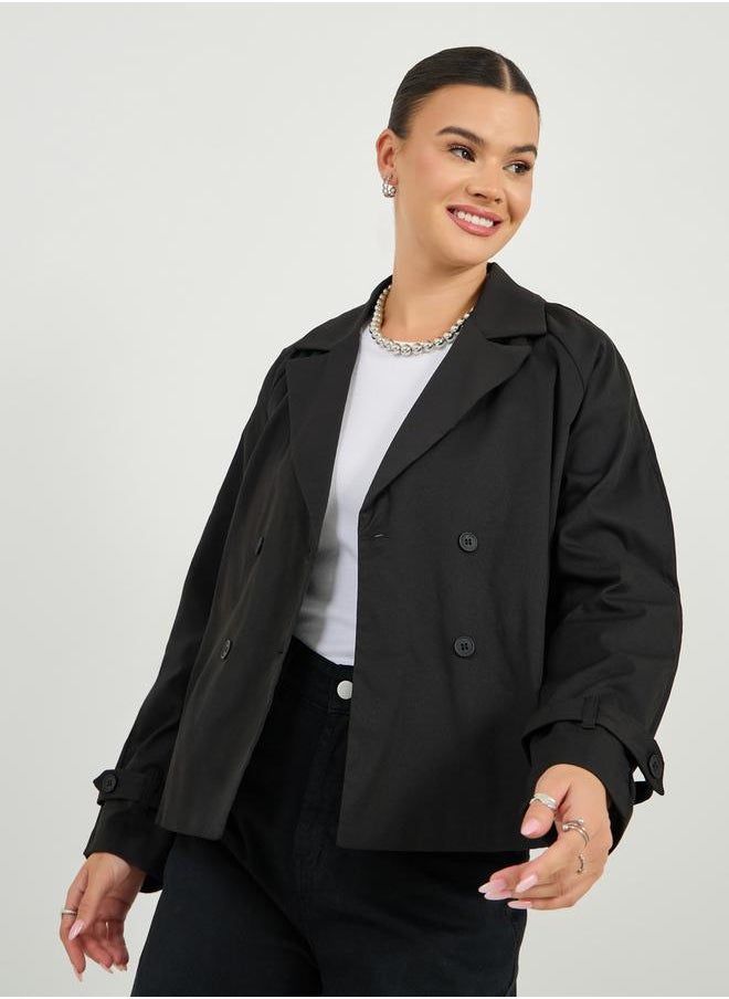 Styli Boxy Fit Double Breasted Trench Jacket  - Image 1