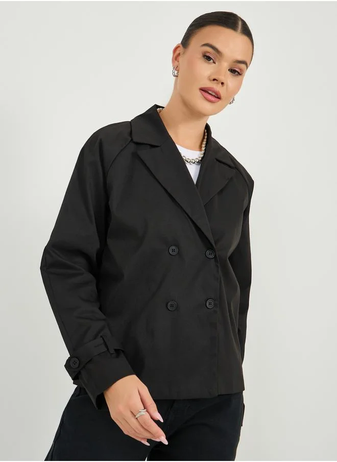 Styli Boxy Fit Double Breasted Trench Jacket