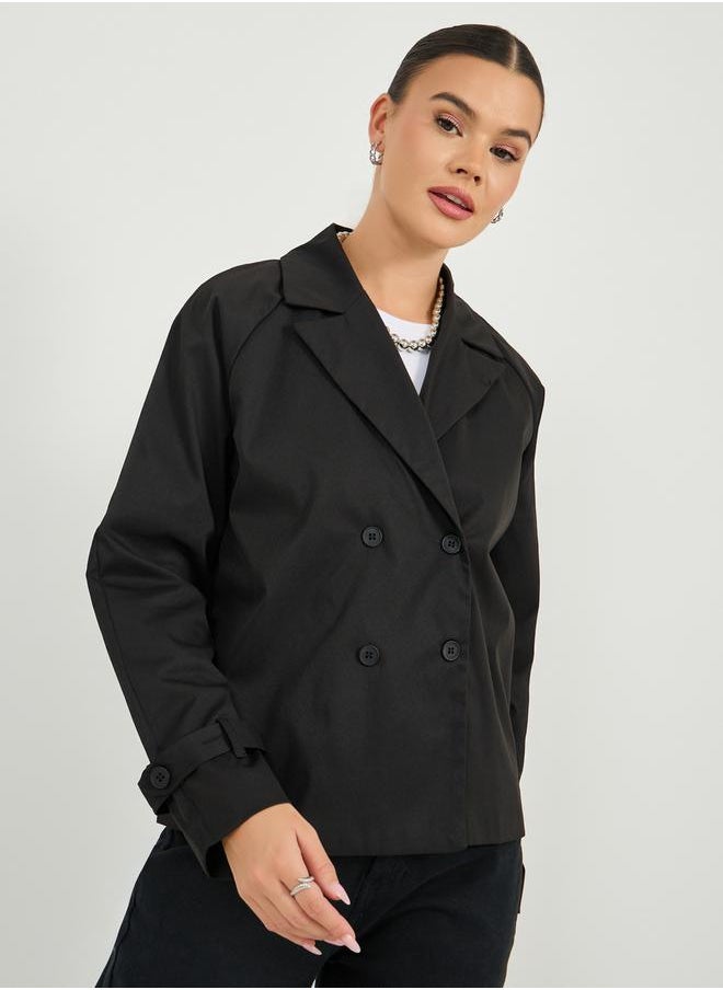 Styli Boxy Fit Double Breasted Trench Jacket  - Image 2