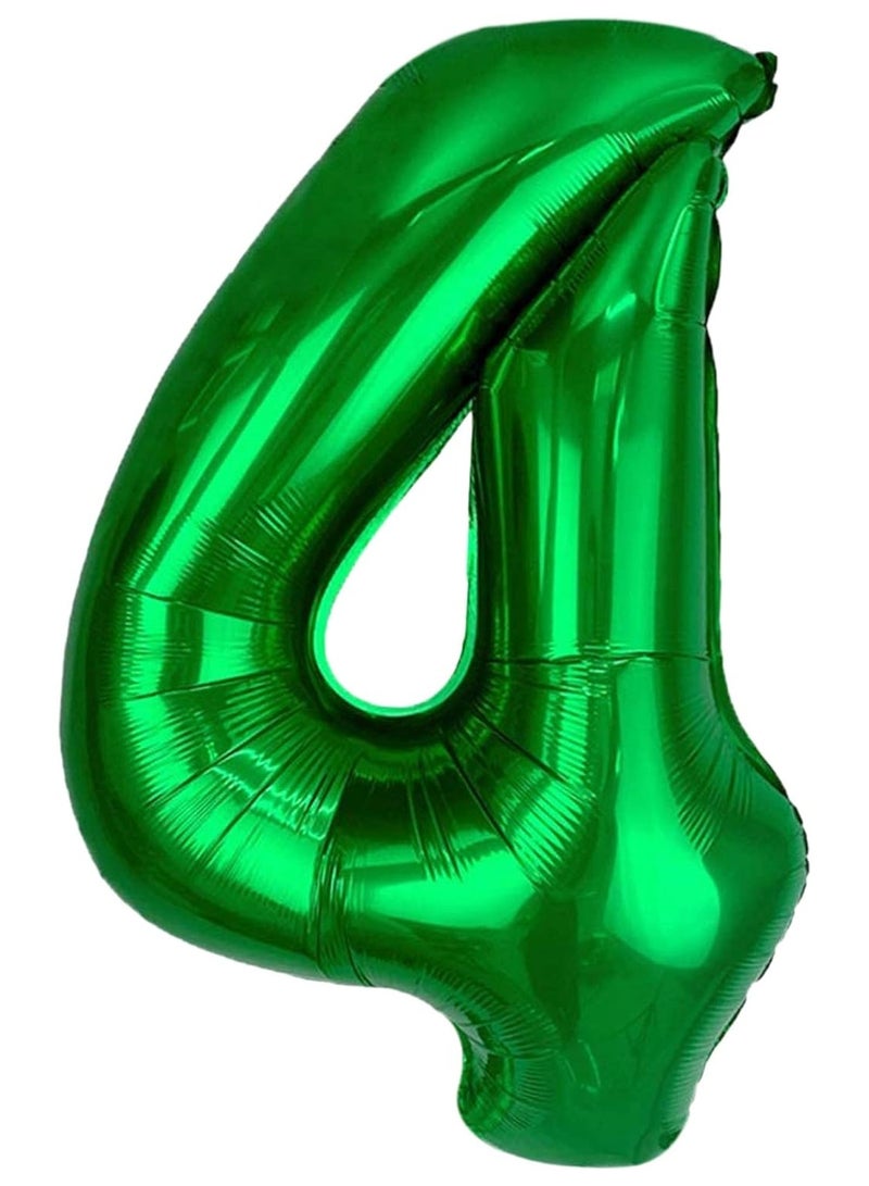 KATCHON Green Number 4 Balloon for 4th Birthday or Anniversary Decorations - Image 1