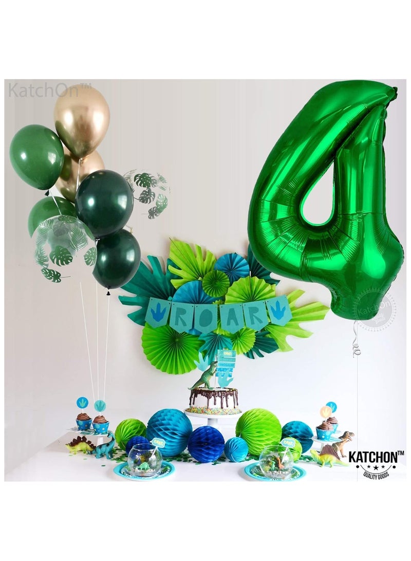 KATCHON Green Number 4 Balloon for 4th Birthday or Anniversary Decorations - Image 4