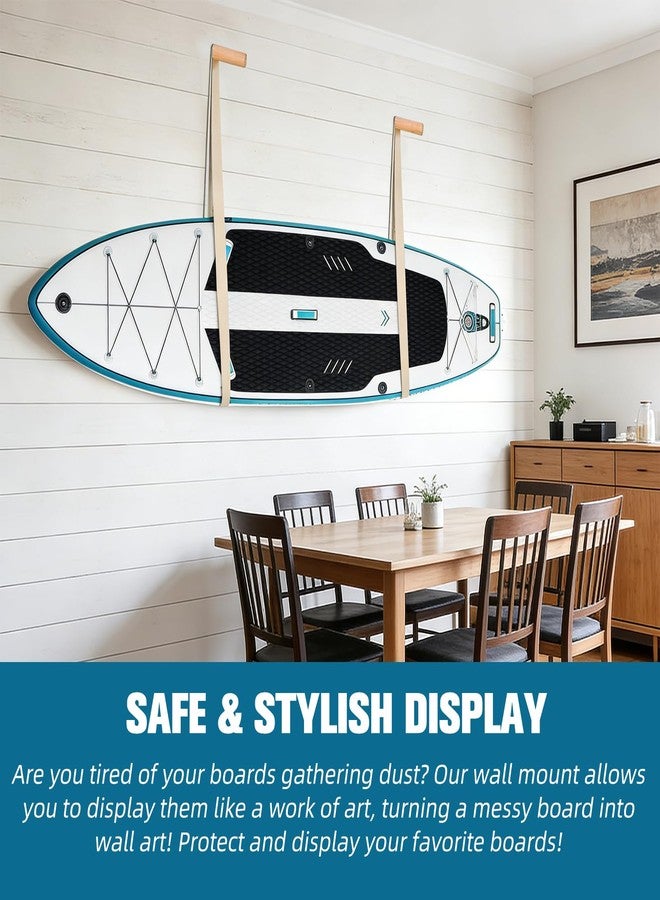 GYHPD Surfboard Wall Mount, Surf Board Wall Hangers, Surfboard Rack, Beautiful Sustainable Wood & Leather Rack, Hanging Indoor Storage for Any Surf Board, Surfing Accessories, Easy Installation - Image 3