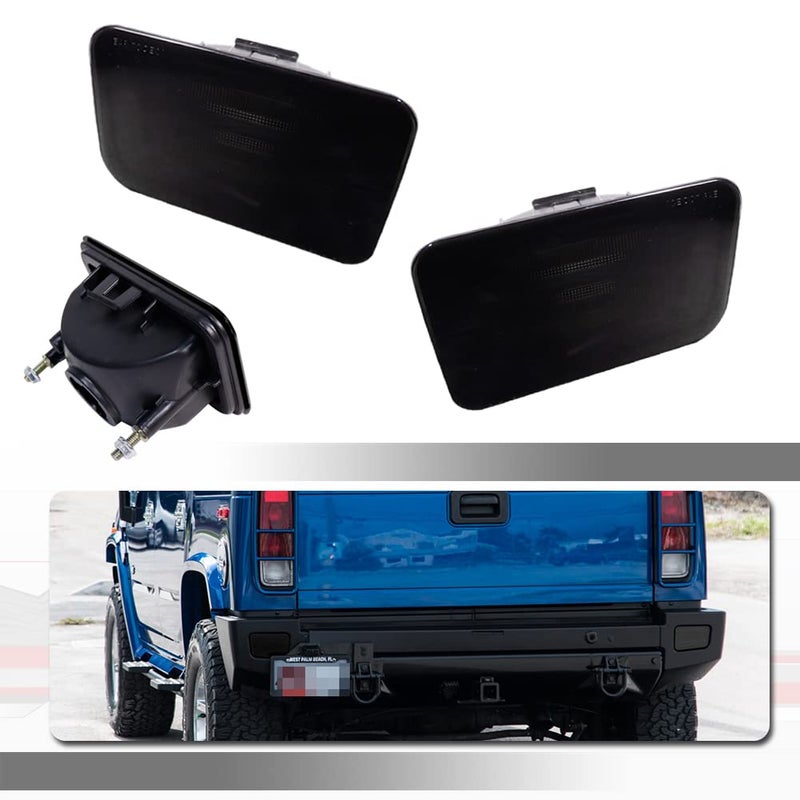Tonsya For 2005 2006 2007 2008 2009 Hummer H2 Rear Bumper Reflectors Tail Light Housings Replacement Smoked Lens - Image 2