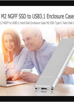Generic حافظة محول USB 3.1 Type-C لمحرك الأقراص الصلبة SSD M2 باللون الفضي  - Image 4