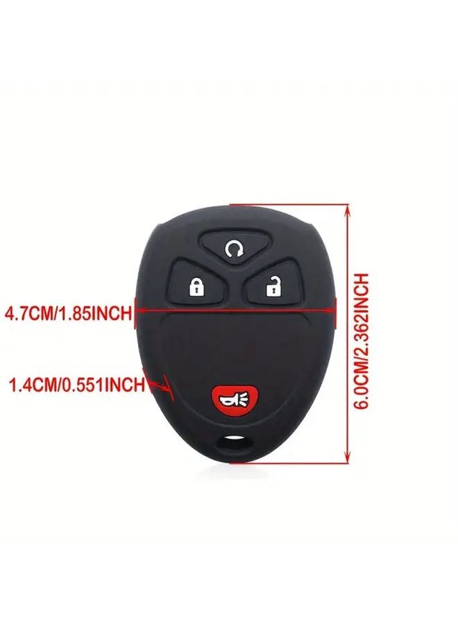 Black Silicone Key Fob Cover Case for Chevrolet Tahoe Suburban Escalade GMC Yukon 6 Buttons - Image 2