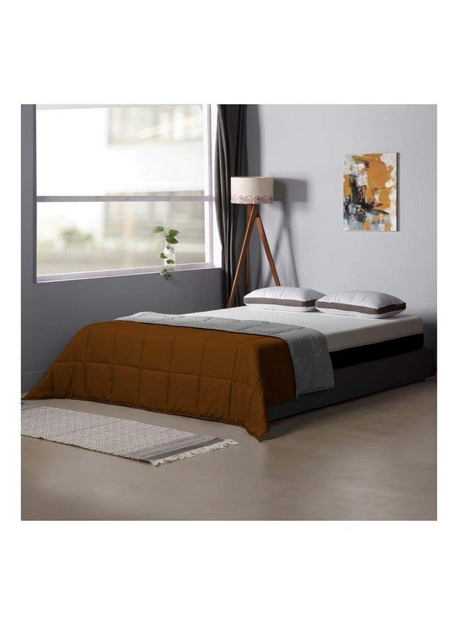 Sleepyhead Sleepyhead 220 GSM Microfiber Reversible Comforter (Coffee Brown & Ash Grey, 90"X60"; Single Size)..| TC - 50 - Image 1