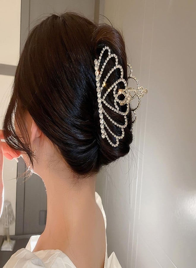 ويوپار مشابك شعر مرصعة بأحجار الراين اللامعة من Wiwpar، مشبك شعر معدني على شكل تاج، مشبك شعر مجوف غير قابل للانزلاق، مشبك شعر قوي التثبيت، مشبك شعر على شكل تاج، مشبك شعر على شكل تاج للشعر الكثيف للنساء والفتيات - Image 3