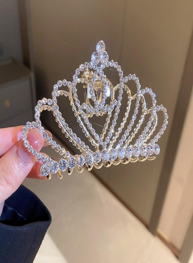 ويوپار مشابك شعر مرصعة بأحجار الراين اللامعة من Wiwpar، مشبك شعر معدني على شكل تاج، مشبك شعر مجوف غير قابل للانزلاق، مشبك شعر قوي التثبيت، مشبك شعر على شكل تاج، مشبك شعر على شكل تاج للشعر الكثيف للنساء والفتيات - Image 5
