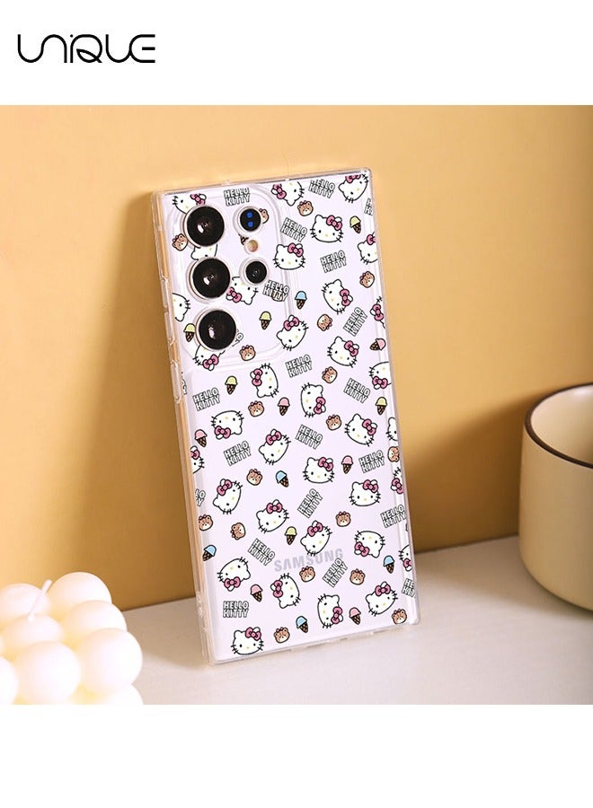 يونيك متوافق مع غطاء هاتف Samsung Galaxy S24 Ultra ، وغطاء هاتف KT Cat ، وحافظة هاتف كرتون دودل ، وحافظة هاتف TPU فائقة النحافة مقاومة للصدمات - Image 1