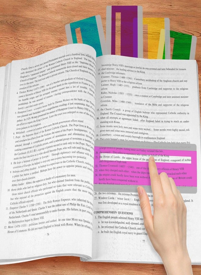 Heetobcos 16 Pieces Guided Reading Strips Colored Highlight Strips Overlays Reading Bookmark Reading Line Trackers for Kids Dyslexia Reading Strips Student Reading Tools (Mixed Colors) - Image 4