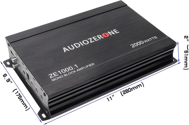AUDIOZERONE ZE1000.1 2000W Monoblock Class D MOSFET Car Audio Amplifier - Image 5
