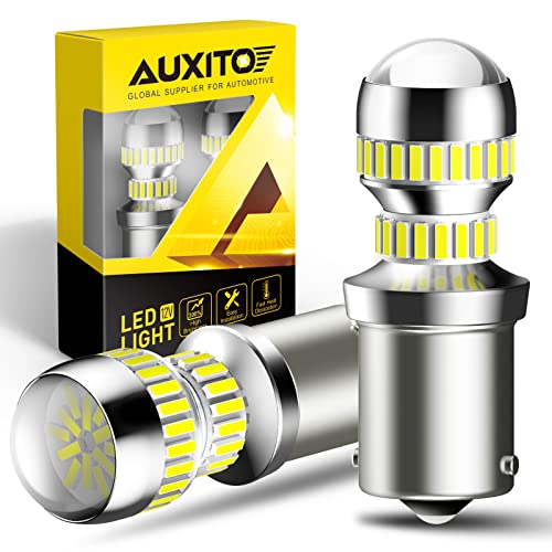 AUXITO 1156 LED Bulb White 400% Super Bright 7506 BA15S P21W LED Light Replacement with Projector for Backup Reverse Tail Brake DRL Turn Signal Parking Light, Pack of 2 - Image 1
